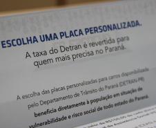 O Departamento de Trânsito do Paraná (Detran) inicia nesta quarta-feira (16) a campanha ?Futuro: Eu escolho?, que divulga a doação da taxa de personalização das placas veiculares ao Fundo Estadual de Assistência Social (Feas). Foto: Detran