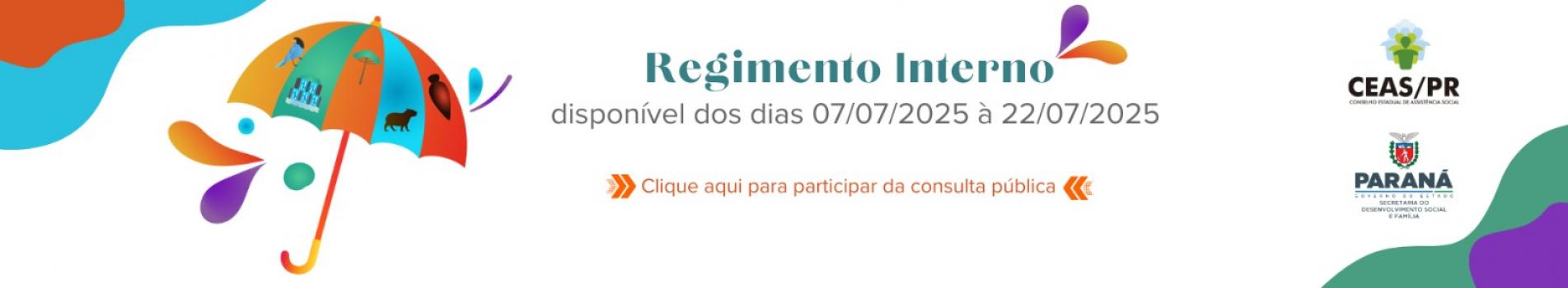 Regimento Interno da XV Conferência Estadual de Assistência Social do Estado do Paraná