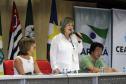 Secretária estadual da Família e Desenvolvimento Social, Fernanda Richa, participa da abertura da Reunião do Fórum Nacional dos Conselhos Estaduais de Assistência Social - FONACEAS. Coordenadora do FONACEAS Angela Maria Gonçalves.Foto:Rogério Machado/SEDS