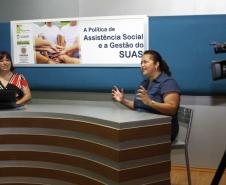 Coordenadora da gestão do SUAS Larissa Tissot e Marcella Martins coordenadora de Financias da Secretaria Estadual da Familia e Desenvolvimento Social junto com Marcia T. de Oliveira Assistente Social ministram aula On Line sobre a gestão do SUAS no Centro Politécnico.Foto:Ricardo Marajó/SEDS