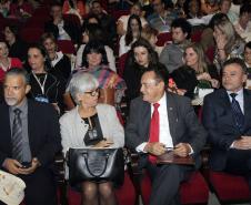 Secretaria do Trabalho e Desenvolvimento Social e o Conselho Estadual da Assistência Social realizam a abertura da XI Conferência Estadual de Assistência Social. Secretario da Justica, Leonildo de Souza Grota e Secretária Nacional de Assistência Social, Ieda Castro.Foto:Rogerio Machado/SECS