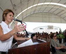 A secretária da Família e Desenvolvimento Social, Fernanda Richa, participou nesta sexta-feira (23) da inauguração do Centro da Juventude de Castro, na região Centro Oriental (?) do Estado. Este  é o décimo sexto Centro da Juventude entregue a população do Paraná este ano.Foto:Rogério Machado/SEDS