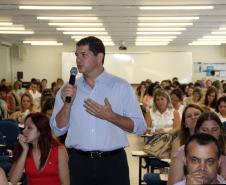 A última etapa do Seminário Capacitação de Combate ao Trabalho Infantil promovido pela Secretaria da Família e Desenvolvimento Social (Seds) iniciou nesta quarta-feira (05), em Curitiba. O evento que já foi realizado em Foz do Iguaçu e Londrina acontece até sexta-feira (07) e está abordando as recomendações do plano regional para prevenção e erradicação do trabalho infantil com municípios.Foto: Ricardo Marajó/SEDS