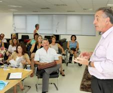 A secretária da Familia e Desenvolvimento Social, Fernanda Richa, se reúne com os chefes dos Escritórios Regionais.Foto:Rogério Machado/SEDS