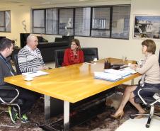 Fernanda Richa recebe Rubem Marcon, presidente do CEAS. Curitiba, 10-09-2015. Foto: Rogério Machado /SECS