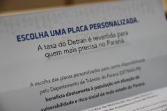 O Departamento de Trânsito do Paraná (Detran) inicia nesta quarta-feira (16) a campanha ?Futuro: Eu escolho?, que divulga a doação da taxa de personalização das placas veiculares ao Fundo Estadual de Assistência Social (Feas). Foto: Detran