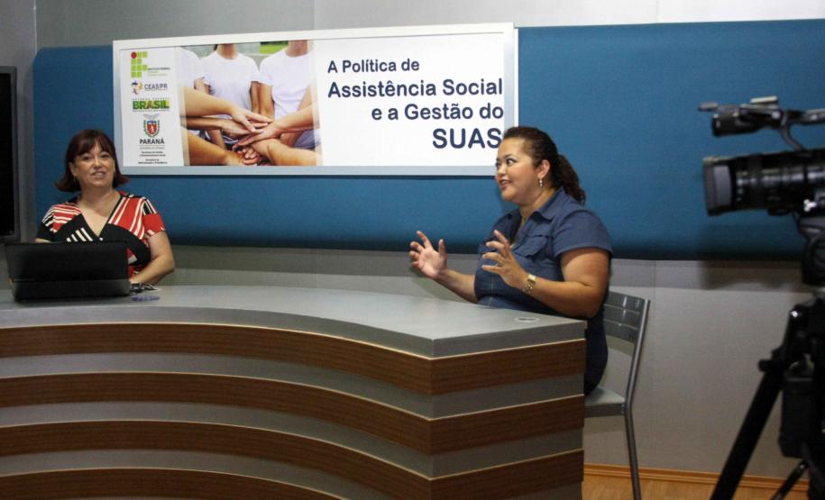 Coordenadora da gestão do SUAS Larissa Tissot e Marcella Martins coordenadora de Financias da Secretaria Estadual da Familia e Desenvolvimento Social junto com Marcia T. de Oliveira Assistente Social ministram aula On Line sobre a gestão do SUAS no Centro Politécnico.Foto:Ricardo Marajó/SEDS