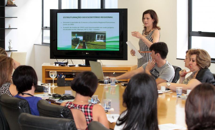 A secretária da Familia e Desenvolvimento Social, Fernanda Richa, se reúne com os chefes dos Escritórios Regionais.Foto:Rogério Machado/SEDS